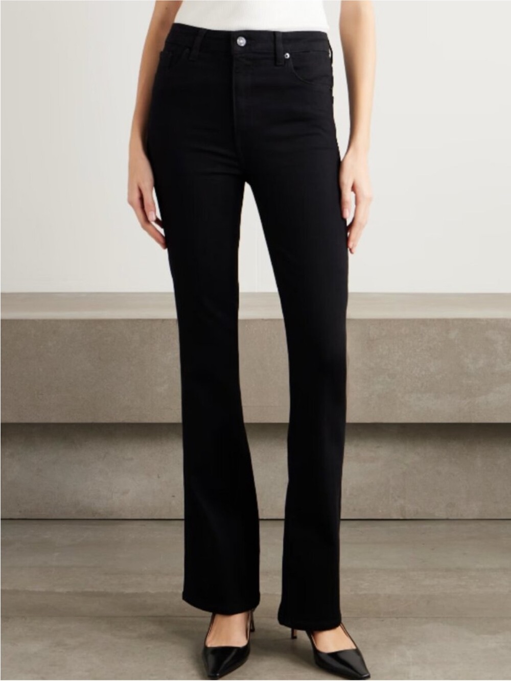 FRAME The Reboot sz 25 High Rise Bootcut Jeans Black Denim Stretch